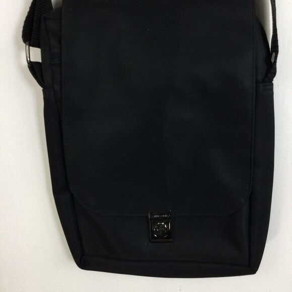 Samsonite Nylon Canvas Crossbody Sling Bag Black Pockets Zippers Travel - Picture 7 of 11